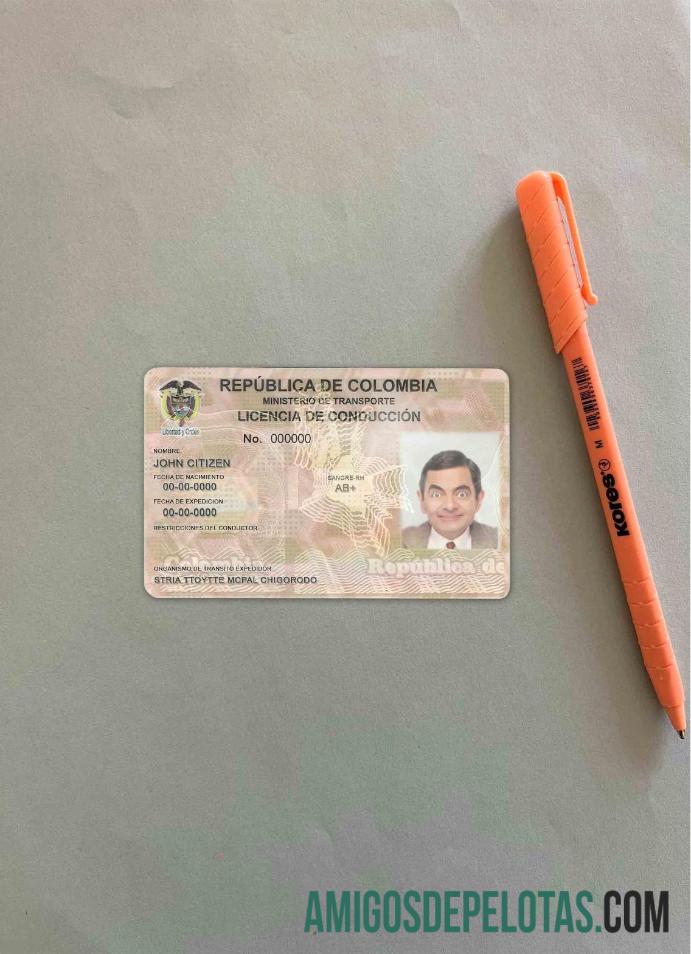 Colômbia DL fotovisual frontal exemplo